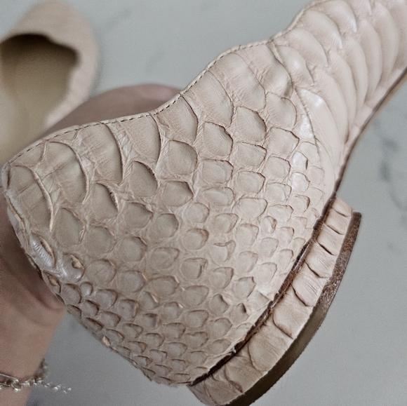 Alexander Birman Exotic Pyton Cream Ballet Flats - Picture 11 of 15
